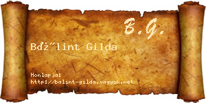 Bálint Gilda névjegykártya